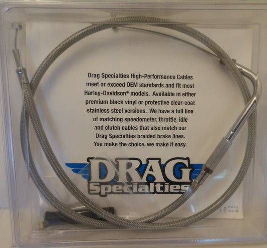 New Drag Specialties Stainless Braid Throttle Cable 35" P/N 5330902B / 0650-0316