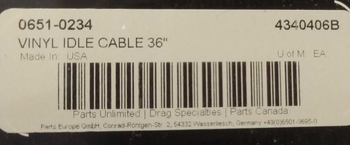 NEW Drag Specialties Vinyl Idle Cable 36" P/N 0651-0234 / 4340406B