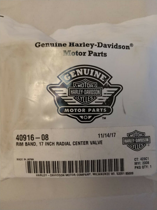 NEW Genuine HARLEY DAVIDSON Rim Band, 17" Radial Center Valve / 40916-08 / QTY 1