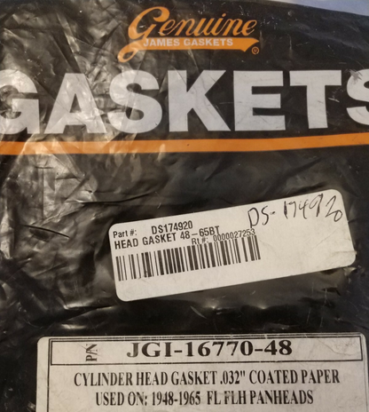 Lot of 2 NEW GENUINE James Gaskets, Cylinder Head .032" / JGI-16770-48