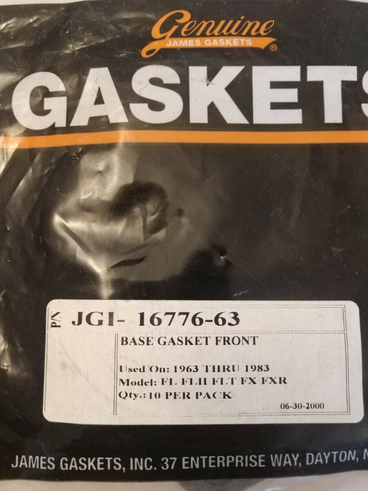 NEW GENUINE JAMES GASKETS JGI-16776-63-XF QTY2 Base Gasket Front Harley 63-84