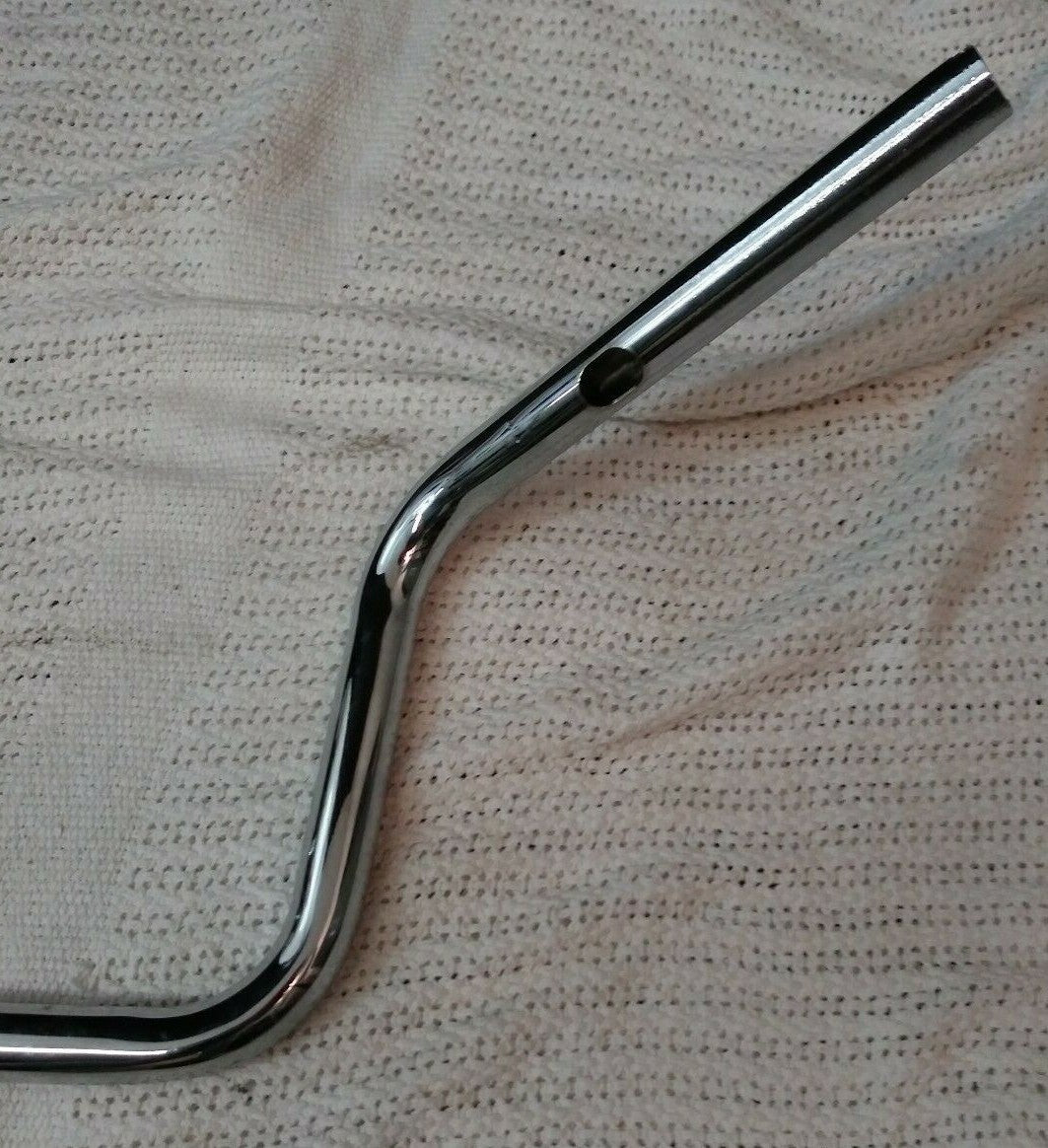 8" Chrome Motorcycle Handlebars / W32" CW 14" PB 10" R 8" / Ready to Wire