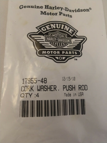 NEW Harley Davidson Cork Pushrod Washer / P/N 17955-48 QTY 4