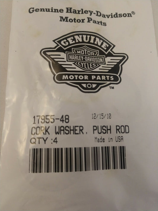 NEW Harley Davidson Cork Pushrod Washer / P/N 17955-48 QTY 4