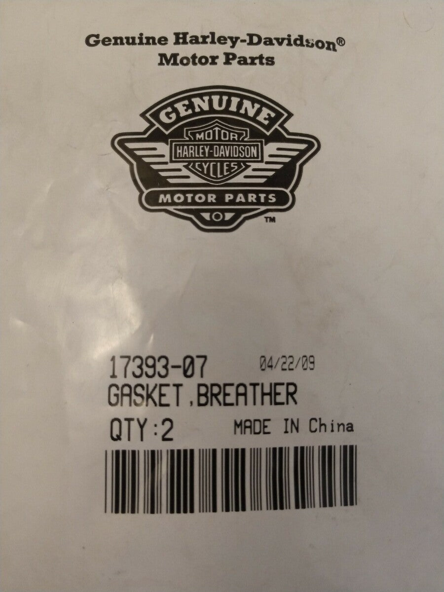 QTY 2 NEW Genuine Harley Davidson 17393-07 Gasket, Breather