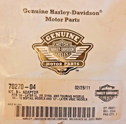 NEW Harley Davidson Kit, B + Adapter Dyna and Touring Models / 70270-04
