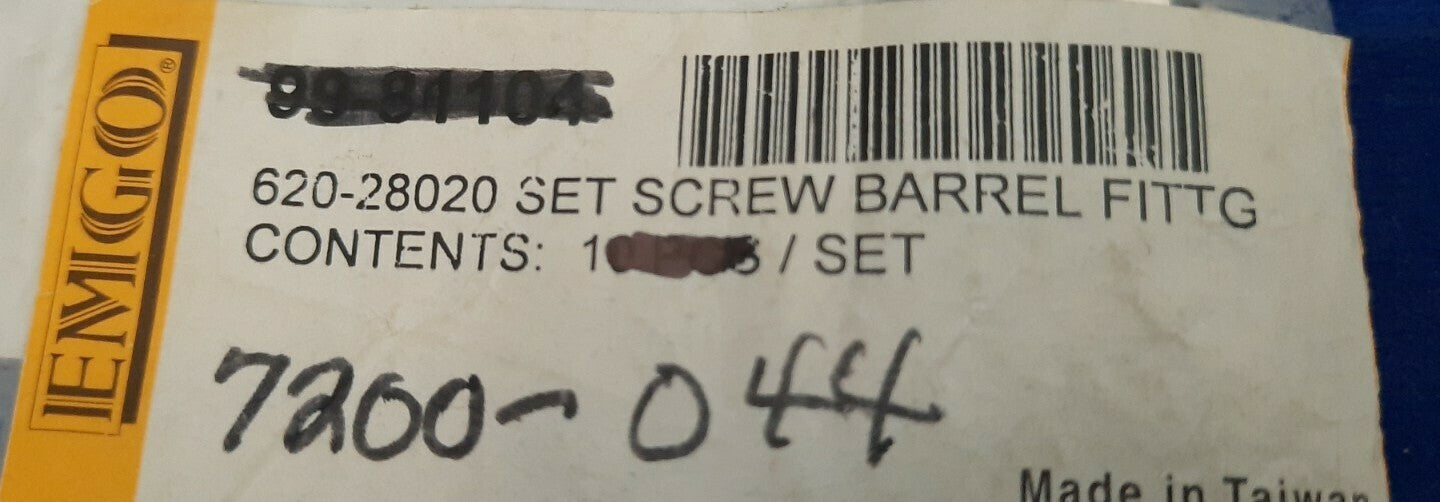 New EMGO Set Screw Barrel Fitting / 7200-044