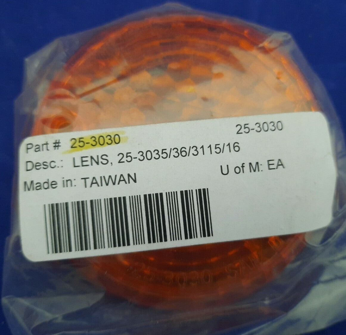 NEW K & S Technologies Amber Lens Replacement / 25-3030