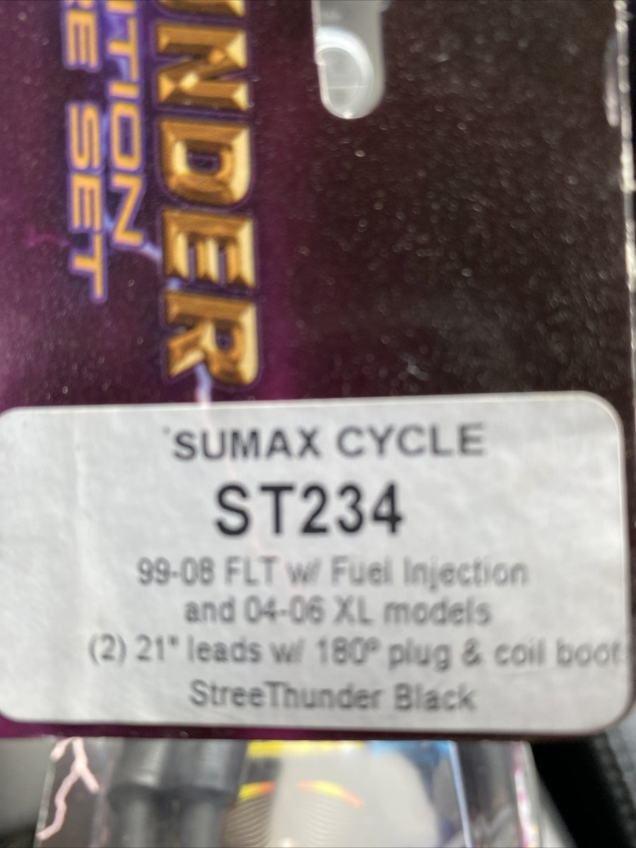 NEW SUMAX ST234 Black 99-08 FLT 04-06 XL Street Thunder 8mm Ignition Wire Set