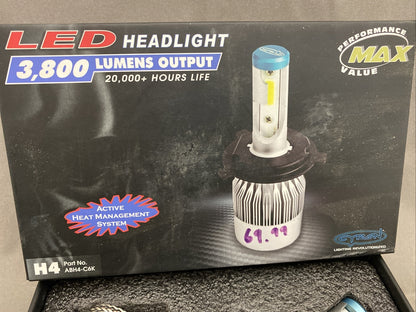 NEW CRYON H4 LED 3,800 Lumen Headlight ABH4-C6K 20,000 Hour life!