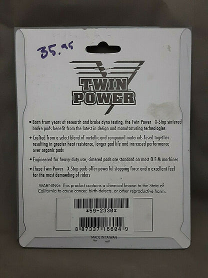 Twin Power X-Stop Brake Pads Harley Davidson 59-2330