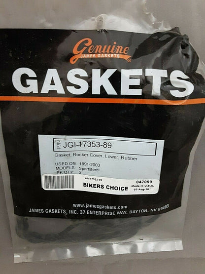 QTY 2 James Gasket JGI-17353-89 Lower Rocker Cover Gasket Rubber
