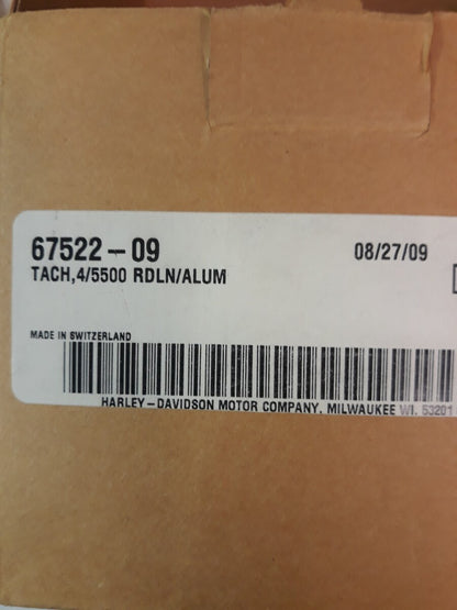 NEW HARLEY DAVIDSON Aluminum Tachometer 4/5500 RDLN Part# 67522-09