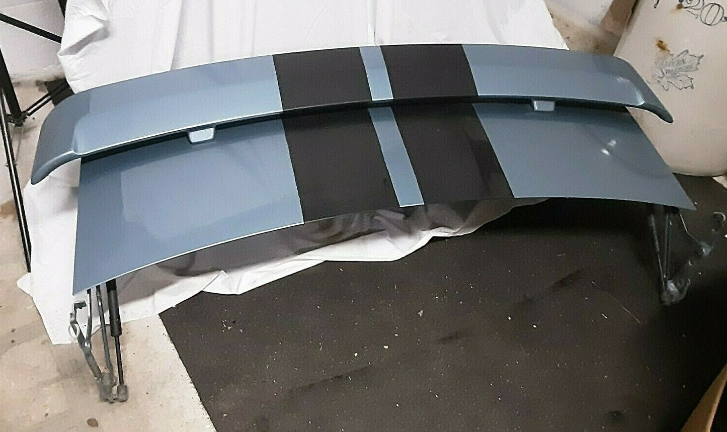 2005-2009 MUSTANG TRUNK LID DECK w/ SPOILER WINDVEIL BLUE W/ BLACK STRIPES 05-09