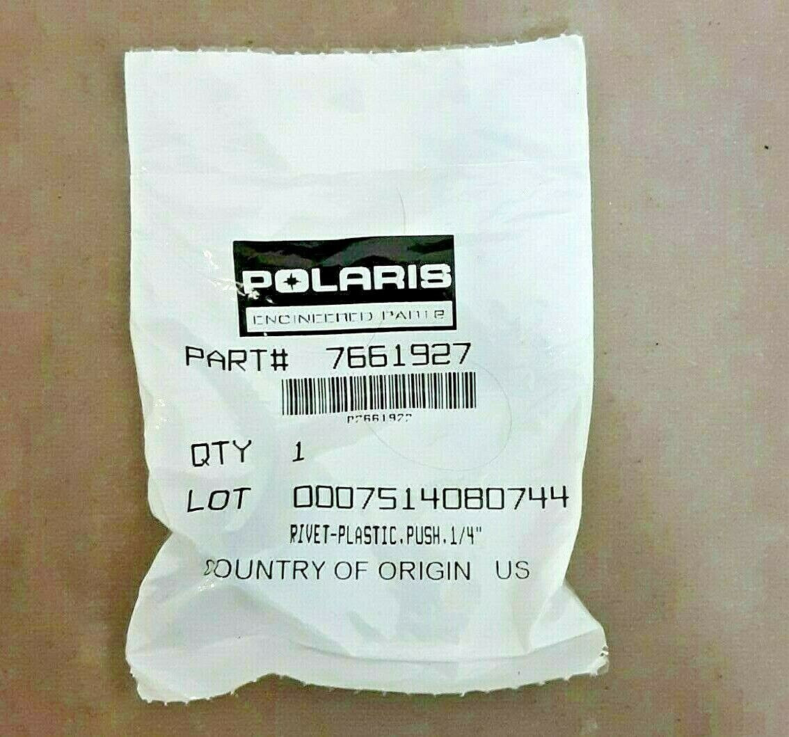 Polaris Plastic Rivet Push 1/4 in Genuine OEM Part 7661927 Qty 4