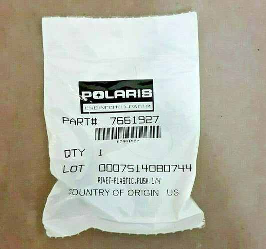 Polaris Plastic Rivet Push 1/4 in Genuine OEM Part 7661927 Qty 4