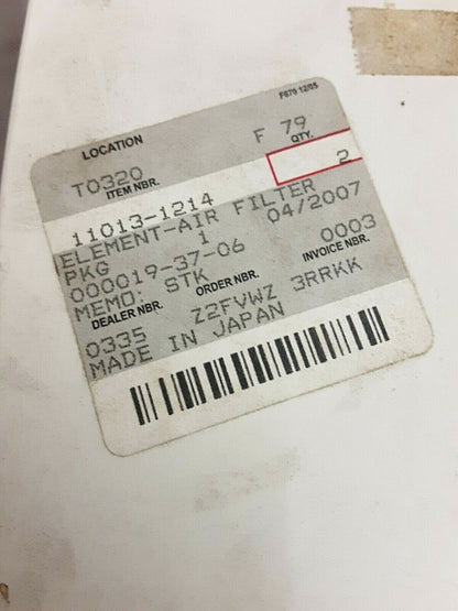 OEM Kawasaki 11013-1214 AIR FILTER ELEMENT NOS Original Packaging