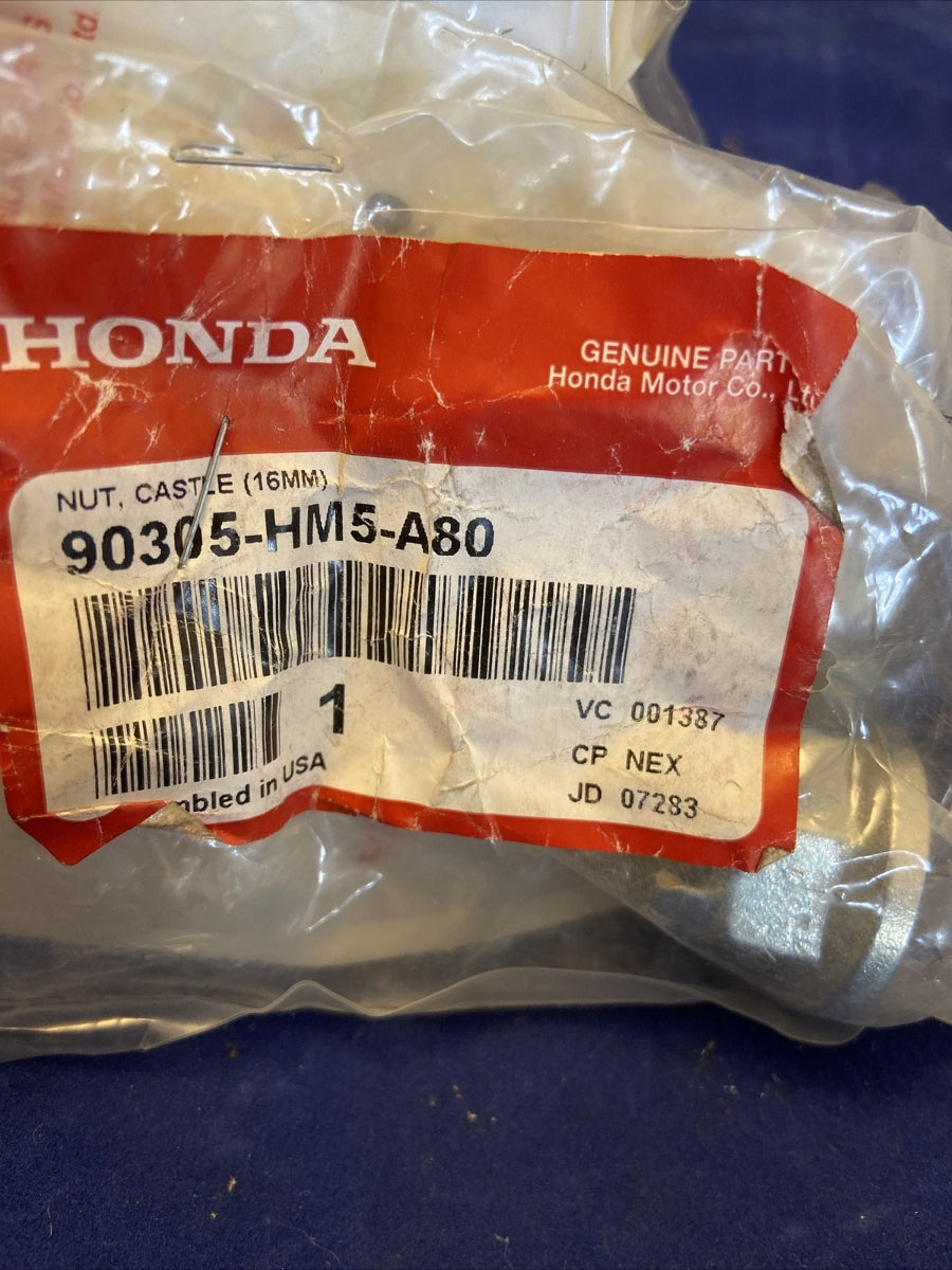 NEW GENUINE HONDA 90305-HM5-A80 NUT, CASTLE (16MM)