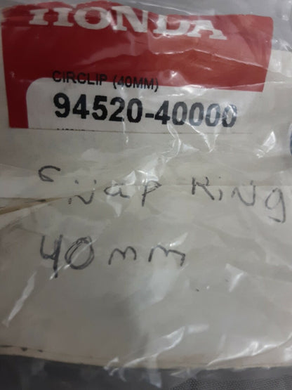 NEW GENUINE HONDA 94520-40000 CIRCLIP (INNER) (40MM) TRX250 TRX90