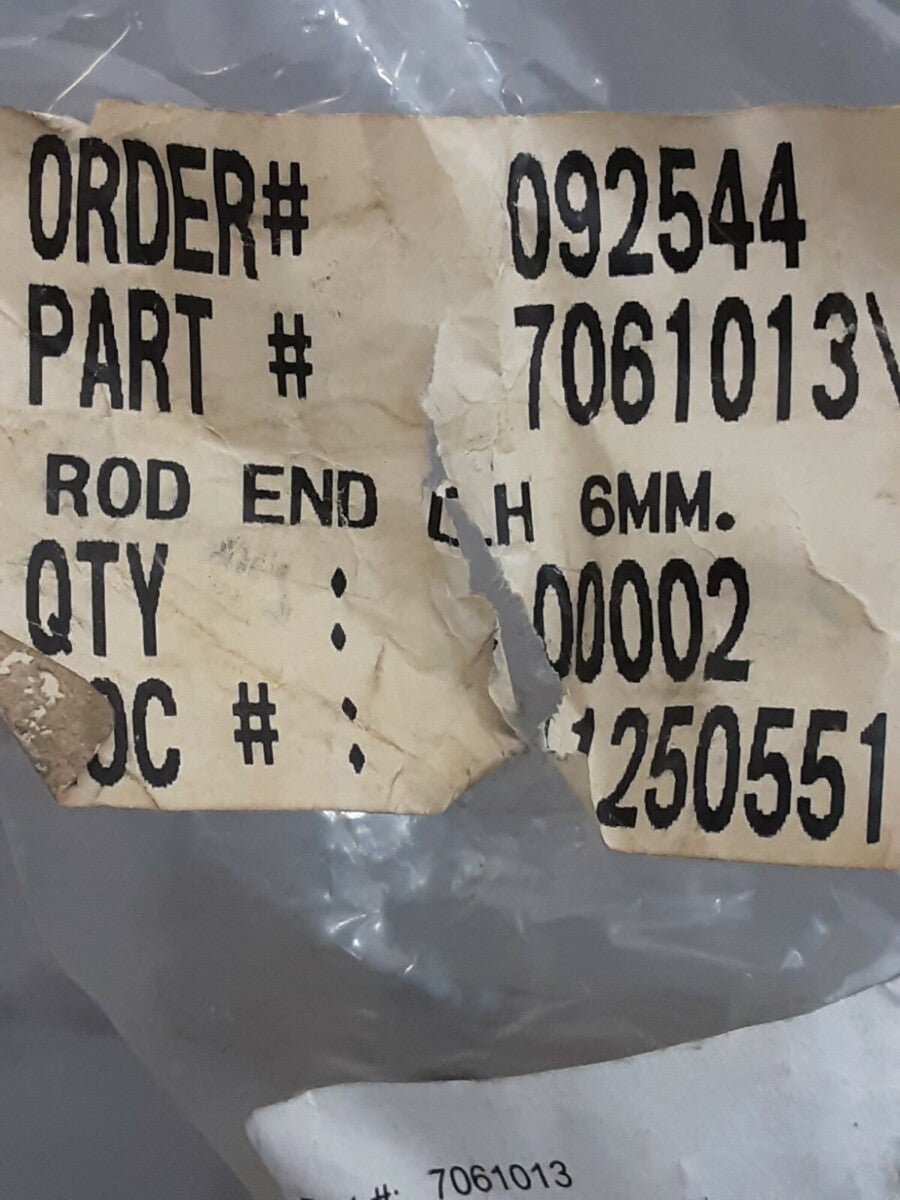 NEW POLARIS 7061013 ROD END, LH, 6MM. Trail Boss 4X4 W878027 Big Boss W899627