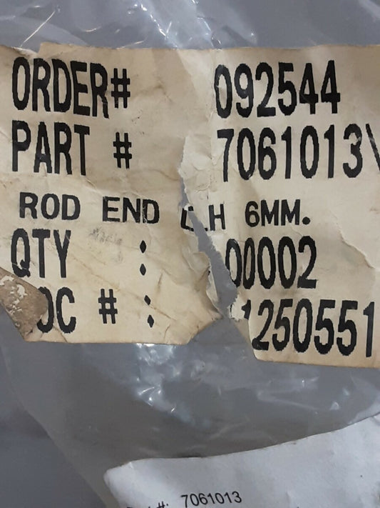 NEW POLARIS 7061013 ROD END, LH, 6MM. Trail Boss 4X4 W878027 Big Boss W899627