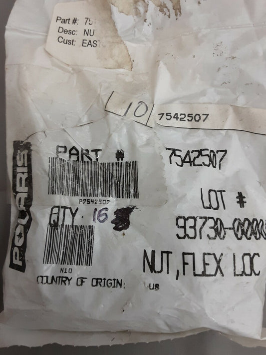 NEW GENUINE POLARIS 7542507 NUT, FLEX LOC (QTY 16) Scrambler Trail Boss