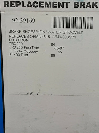 NEW EMGO BRAKE SHOES 92-39169