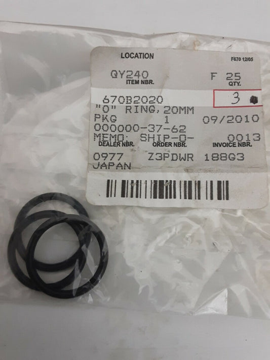 NEW GENUINE KAWASAKI 670B2020 (QTY 3) O RING, 20MM KLR250 JS550 KL250 ZL600