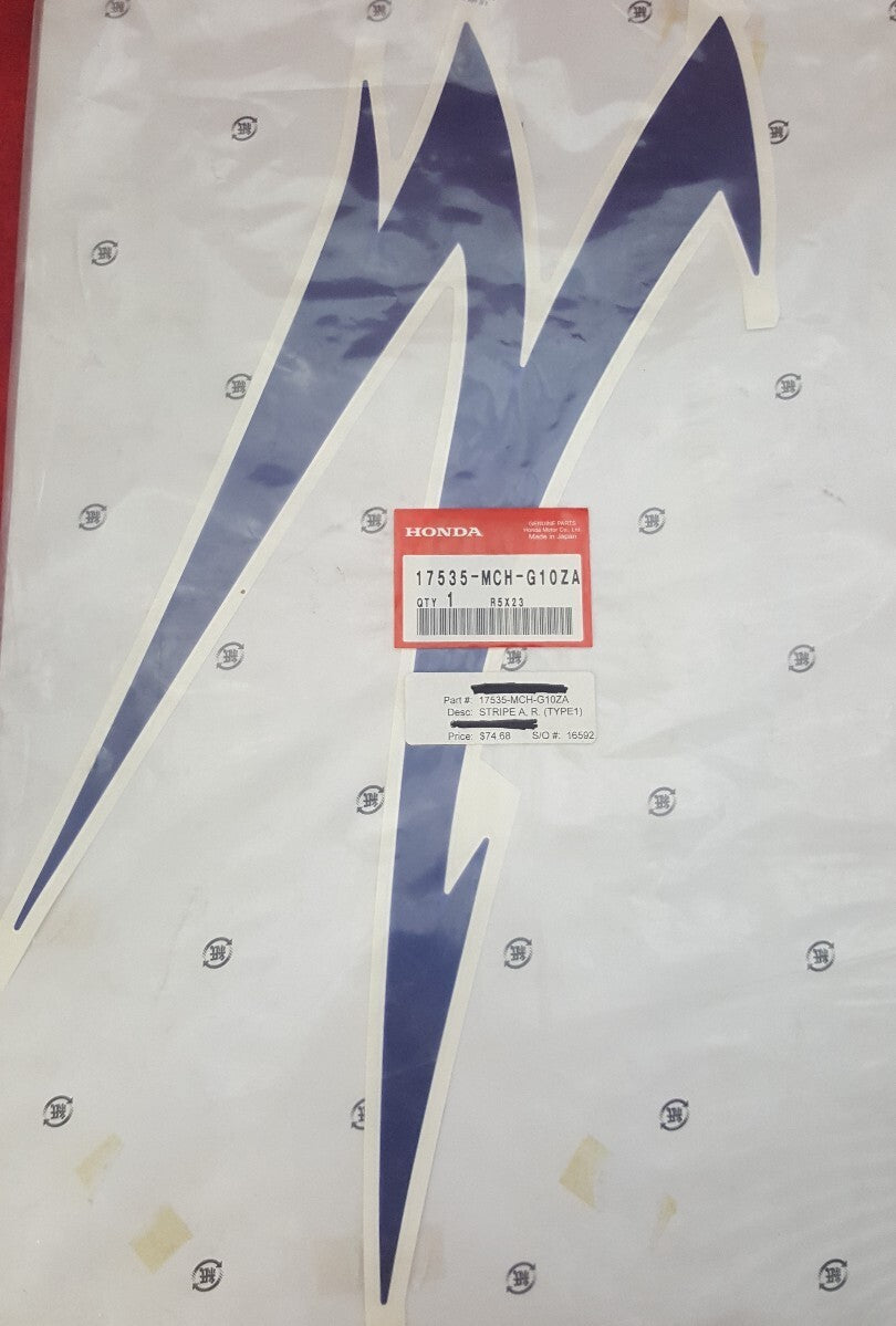 NEW GENUINE HONDA 17535-MCH-G10ZA Blue Stripe A R Type 1 2006 VTX1800F2