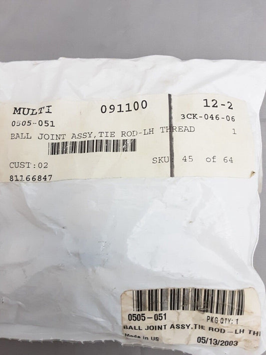 NEW GENUINE ARCTIC CAT 0505-051 BALL JOINT ASSY,TIE ROD-LH THREAD