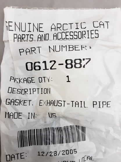 NEW GENUINE ARCTIC CAT 00612-887 GASKET,EXHAUST,TAIL PIPE 1.275 I.D. 300 250