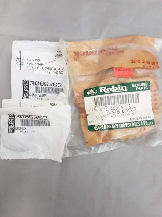 NEW POLARIS 3086355 GEAR 4 DRIVEN & 3086359 WASH, 3086363 SNAP Xpedition 2000-02