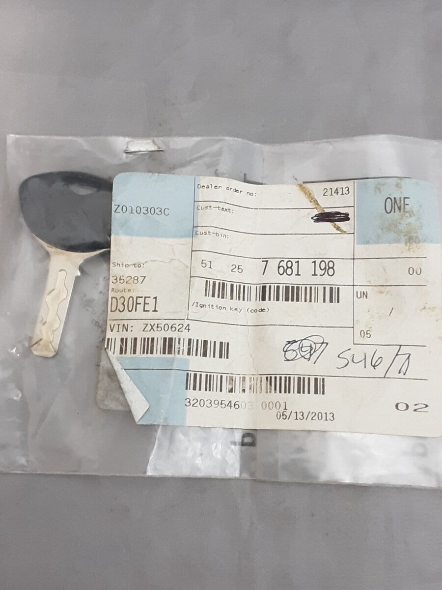 NEW GENUINE BMW 51257681198 IGNITION KEY (CODE) R1200GS R1200ST K1200S R1200RT