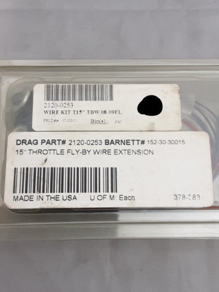 NEW BARNETT 152-30-30015 H-D 15" Throttle Fly-By Wire Extension.