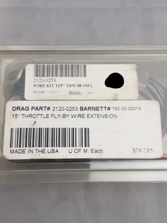 NEW BARNETT 152-30-30015 H-D 15" Throttle Fly-By Wire Extension.