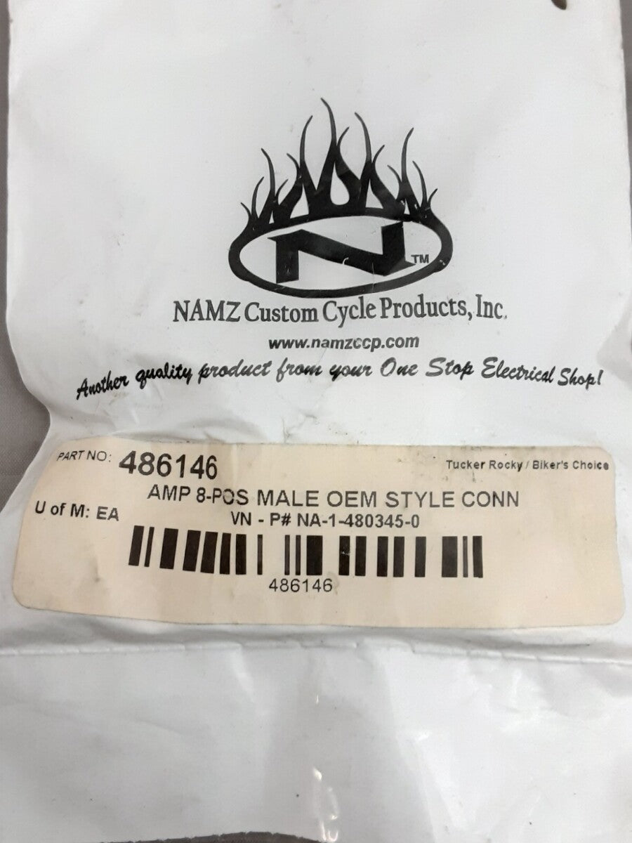 NEW NAMZ NA-1-480345-0 AMP Mate N Lock Male Connector 8 Position Harley-Davidson