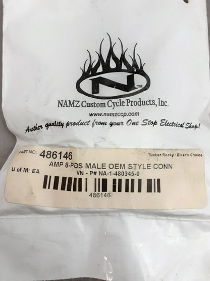 NEW NAMZ NA-1-480345-0 AMP Mate N Lock Male Connector 8 Position Harley-Davidson