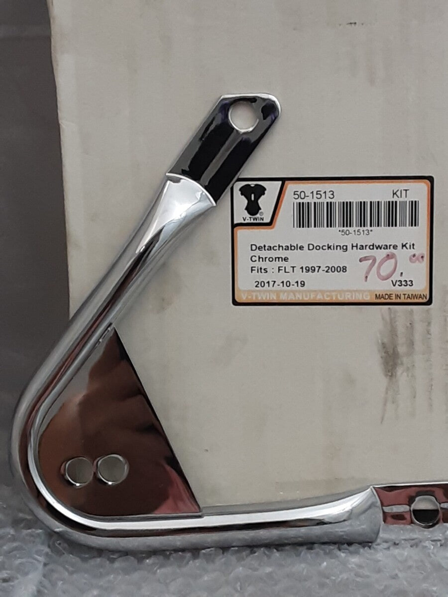 NEW V-TWIN 50-1513 REAR DETACHABLE DOCKING HARDWARE CHROME FLT 97-08 !BARS ONLY!
