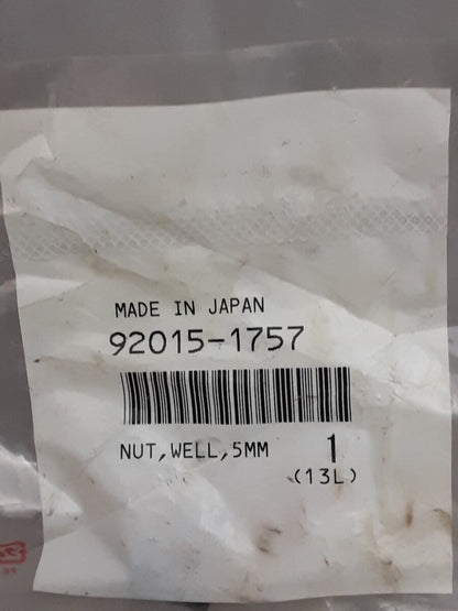 NEW GENUINE KAWASAKI 92015-1757 QTY1 NUT WELL 5MM ZX750-F1 ZX600-C1 1987-2020