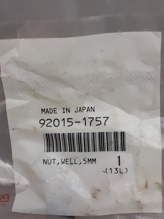 NEW GENUINE KAWASAKI 92015-1757 QTY1 NUT WELL 5MM ZX750-F1 ZX600-C1 1987-2020