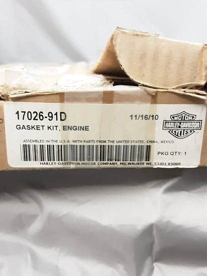 NEW GENUINE HARLEY DAVIDSON 17026-91D Engine Gasket Kit 91-03 XL (INCOMPLETE)