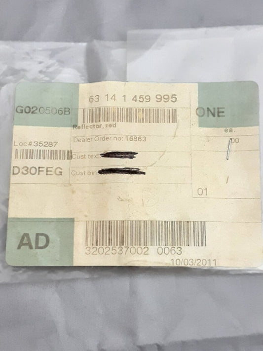 NEW GENUINE BMW 63141459995 REFLECTOR, RED K1 K100 R100 K1100 R1100 Dakar F650