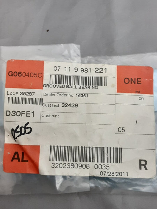 NEW GENUINE BMW 07119981221 GROOVED BALL BEARING-6204-2RS Dakar F650 F800 G650