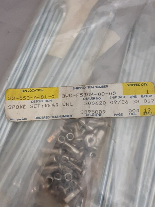 NEW GENUINE YAMAHA 3VC-F5304-00 COMP REAR WHEEL SPOKE SET RT180A 1990 180B 1991