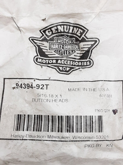NEW GENUINE HARLEY DAVIDSON 94394-92T Button Head Screw 5/16-18 x 1