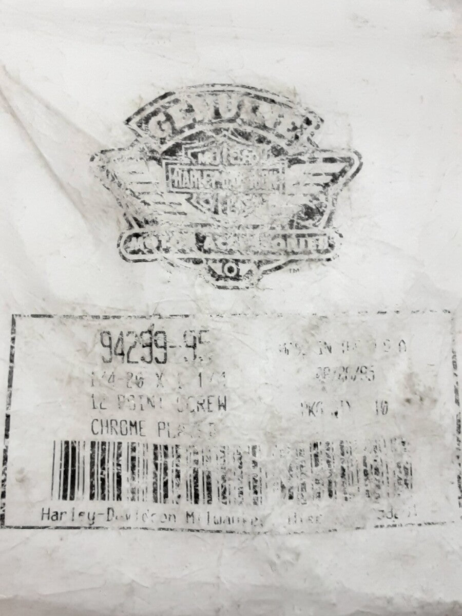 NEW GENUINE HARLEY DAVIDSON 94299-95 QTY2 1/4-20X1-1/4 12 Point Screw
