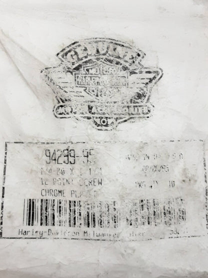 NEW GENUINE HARLEY DAVIDSON 94299-95 QTY2 1/4-20X1-1/4 12 Point Screw