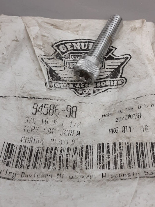 NEW GENUINE HARLEY DAVIDSON 94586-98 3/8-16X1-1/2 TORX HEAD SCREW