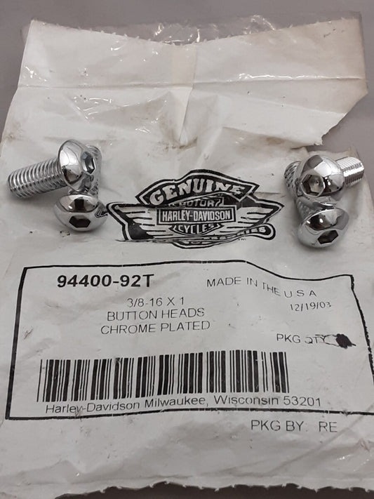 QTY 4 NEW GENUINE HARLEY DAVIDSON 94400-92T 3/8-16X1 TORX BUTTON HEAD SCREW