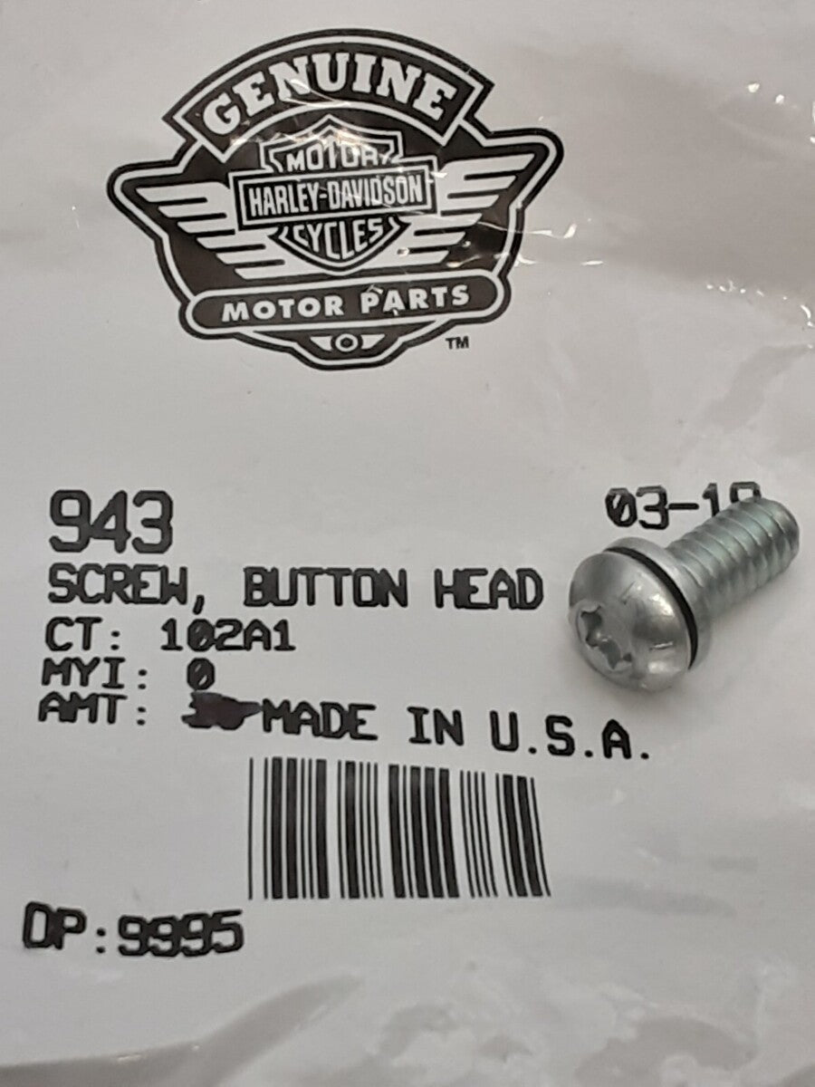 NEW GENUINE HARLEY DAVIDSON 943 1/4-20X5/8 TORX BUTTON HEAD SCREW